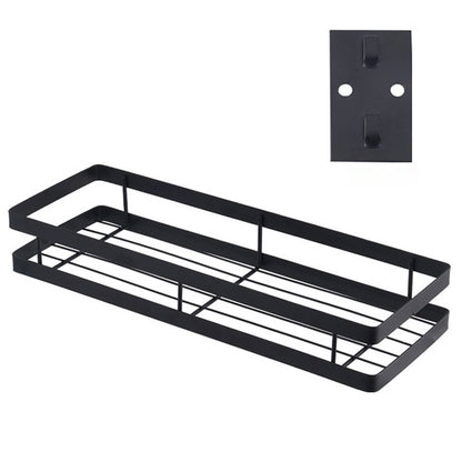 ELECTROPRIME 40cm Kitchen Punch-free Wall Mount Seasoning Storage Rack (Black)