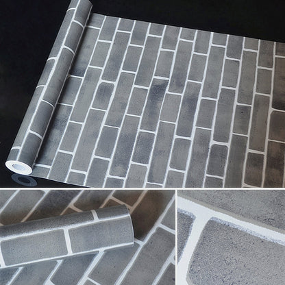 ELECTROPRIME Mediterranean Gray Brick Creative 3D Stone Brick Decoration Wallpaper Stickers Bedroom Living Room Wall Waterproof Wallpaper Roll, Size: 45 x 1000cm