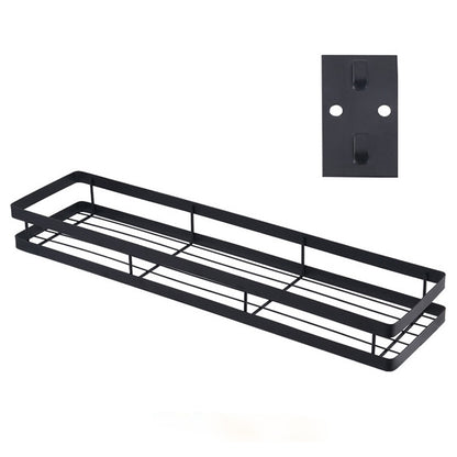 ELECTROPRIME 50cm Kitchen Punch-free Wall Mount Seasoning Storage Rack (Black)