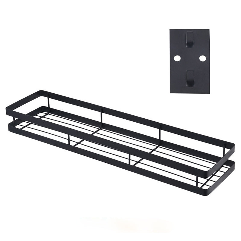 ELECTROPRIME 50cm Kitchen Punch-free Wall Mount Seasoning Storage Rack (Black)