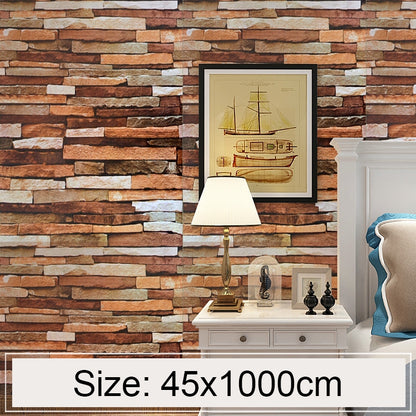 ELECTROPRIME Colorful Shale Creative 3D Stone Brick Decoration Wallpaper Stickers Bedroom Living Room Wall Waterproof Wallpaper Roll, Size: 45 x 1000cm