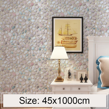 ELECTROPRIME Cobblestone Creative 3D Stone Brick Decoration Wallpaper Stickers Bedroom Living Room Wall Waterproof Wallpaper Roll, Size: 45 x 1000cm
