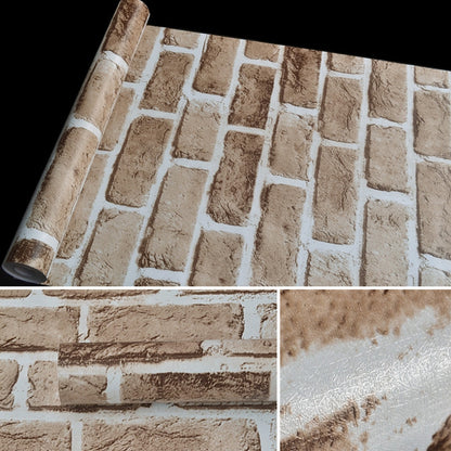 ELECTROPRIME Retro Brick Creative 3D Stone Brick Decoration Wallpaper Stickers Bedroom Living Room Wall Waterproof Wallpaper Roll, Size: 45 x 1000cm