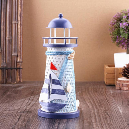 ELECTROPRIME Creative Mediterranean Style Iron Handmade Flash Lighthouse, Random Style Delivery, Size: 18.5*7.5cm