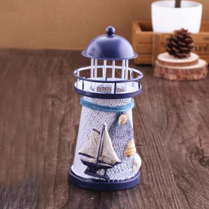 ELECTROPRIME Creative Mediterranean Style Iron Handmade Flash Lighthouse, Random Style Delivery, Size: 14.5*6.5cm