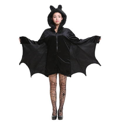 ELECTROPRIME Halloween Costume Children and Women Bat Vampire Clothing Stage Performance Cosplay Clothing, Size:L, Bust: 94cm, Clothes Long: 73cm, Suggested Height:150-160cm