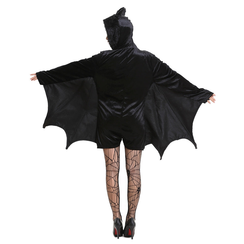 ELECTROPRIME Halloween Costume Children and Women Bat Vampire Clothing Stage Performance Cosplay Clothing, Size:L, Bust: 94cm, Clothes Long: 73cm, Suggested Height:150-160cm