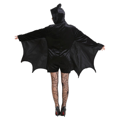 ELECTROPRIME Halloween Costume Children and Women Bat Vampire Clothing Stage Performance Cosplay Clothing, Size:L, Bust: 94cm, Clothes Long: 73cm, Suggested Height:150-160cm