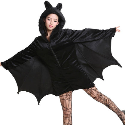 ELECTROPRIME Halloween Costume Children and Women Bat Vampire Clothing Stage Performance Cosplay Clothing, Size:L, Bust: 94cm, Clothes Long: 73cm, Suggested Height:150-160cm