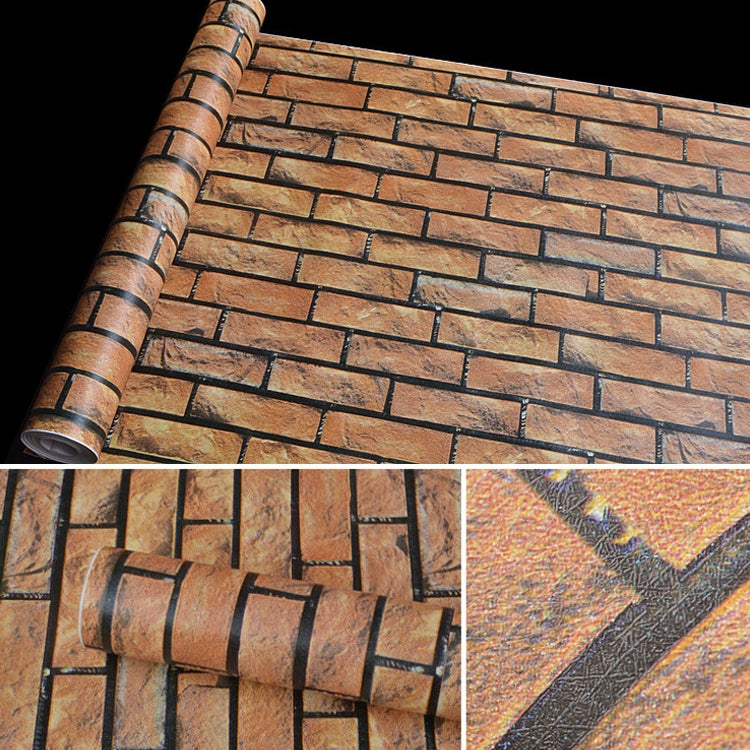 ELECTROPRIME Horizontal Brick Creative 3D Stone Brick Decoration Wallpaper Stickers Bedroom Living Room Wall Waterproof Wallpaper Roll, Size: 45 x 1000cm