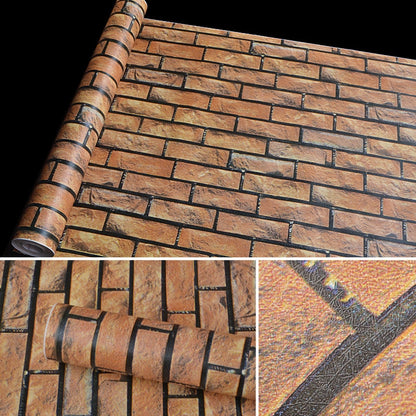ELECTROPRIME Horizontal Brick Creative 3D Stone Brick Decoration Wallpaper Stickers Bedroom Living Room Wall Waterproof Wallpaper Roll, Size: 45 x 1000cm
