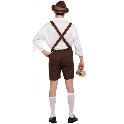 ELECTROPRIME Halloween Costume Men Beer Costume Oktoberfest Suits England Style Stage Performance Cosplay Clothing, Size:XL, Bust: 110cm, Waistline: 103cm, Clothes Length: 71cm, Long Pants: 51cm