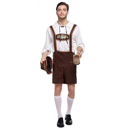ELECTROPRIME Halloween Costume Men Beer Costume Oktoberfest Suits England Style Stage Performance Cosplay Clothing, Size:XXL, Bust: 126cm, Waistline: 106cm, Clothes Length: 73cm, Long Pants: 52cm