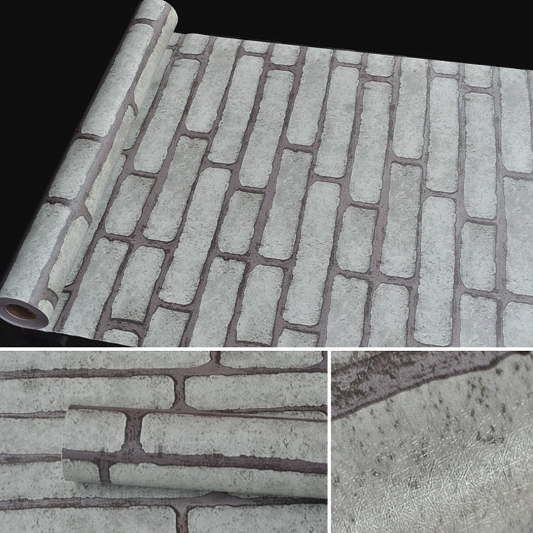 ELECTROPRIME Gray Brick Creative 3D Stone Brick Decoration Wallpaper Stickers Bedroom Living Room Wall Waterproof Wallpaper Roll, Size: 45 x 1000cm