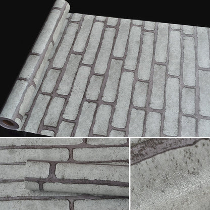 ELECTROPRIME Gray Brick Creative 3D Stone Brick Decoration Wallpaper Stickers Bedroom Living Room Wall Waterproof Wallpaper Roll, Size: 45 x 1000cm