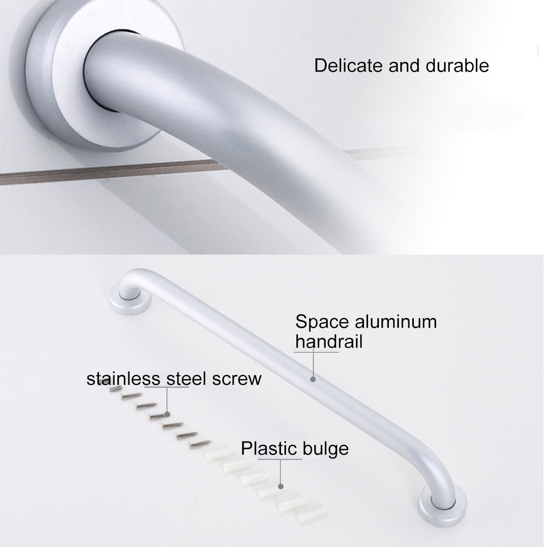 ELECTROPRIME 30cm Space Aluminum Bathroom Barrier-free and Safe Armrest