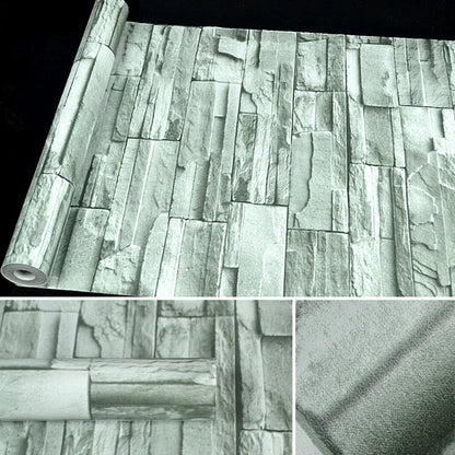 ELECTROPRIME Green Brick Creative 3D Stone Brick Decoration Wallpaper Stickers Bedroom Living Room Wall Waterproof Wallpaper Roll, Size: 45 x 1000cm