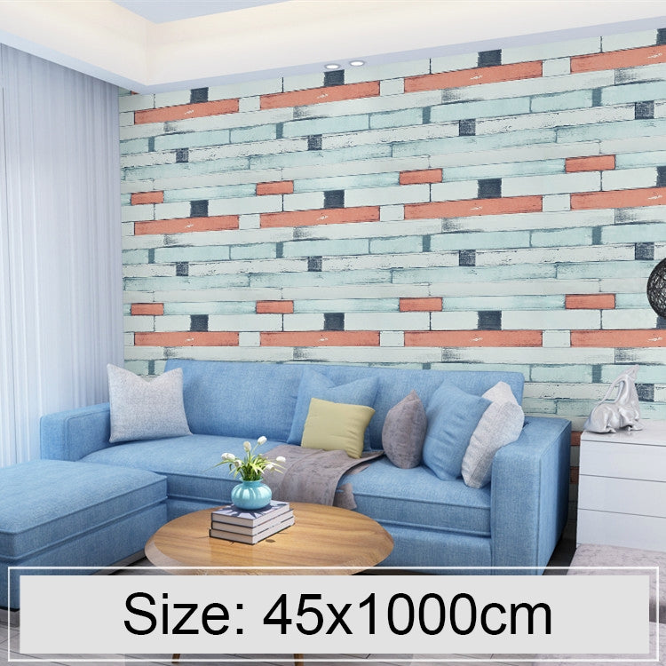 ELECTROPRIME Wood Stone Creative 3D Stone Brick Decoration Wallpaper Stickers Bedroom Living Room Wall Waterproof Wallpaper Roll, Size: 45 x 1000cm