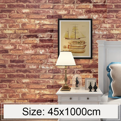 ELECTROPRIME European Brick Creative 3D Stone Brick Decoration Wallpaper Stickers Bedroom Living Room Wall Waterproof Wallpaper Roll, Size: 45 x 1000cm