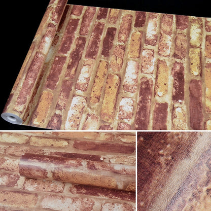 ELECTROPRIME European Brick Creative 3D Stone Brick Decoration Wallpaper Stickers Bedroom Living Room Wall Waterproof Wallpaper Roll, Size: 45 x 1000cm