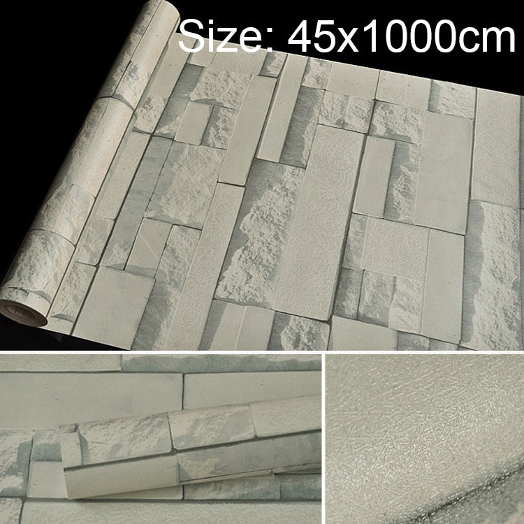 ELECTROPRIME Qingyun Stone Creative 3D Stone Brick Decoration Wallpaper Stickers Bedroom Living Room Wall Waterproof Wallpaper Roll, Size: 45 x 1000cm