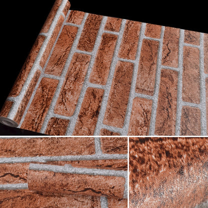ELECTROPRIME Iron Phosphate Creative 3D Stone Brick Decoration Wallpaper Stickers Bedroom Living Room Wall Waterproof Wallpaper Roll, Size: 45 x 1000cm
