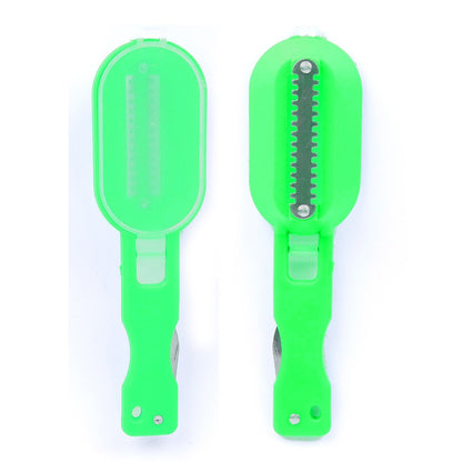 ELECTROPRIME 2 PCS Kitchen Essential Fish Scraper Fish Scale Planing Knife with Cover (Green)