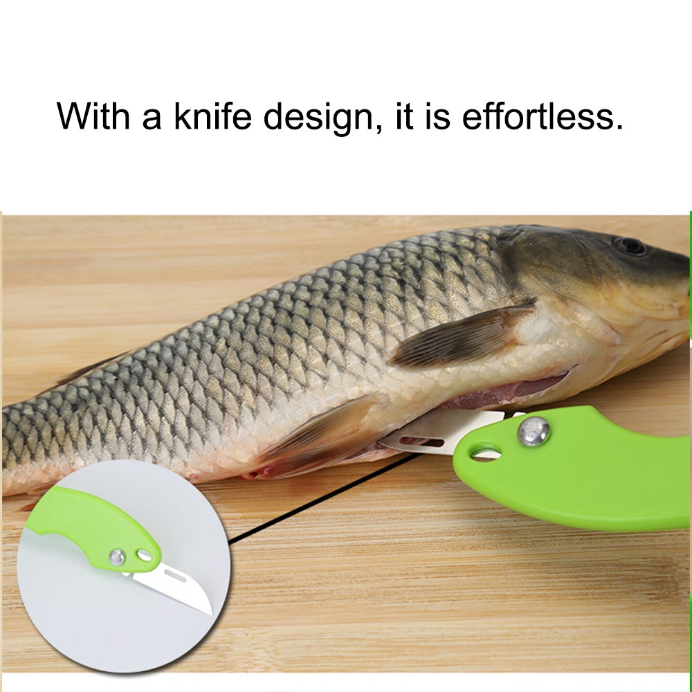 ELECTROPRIME 2 PCS Kitchen Essential Fish Scraper Fish Scale Planing Knife with Cover (Blue)