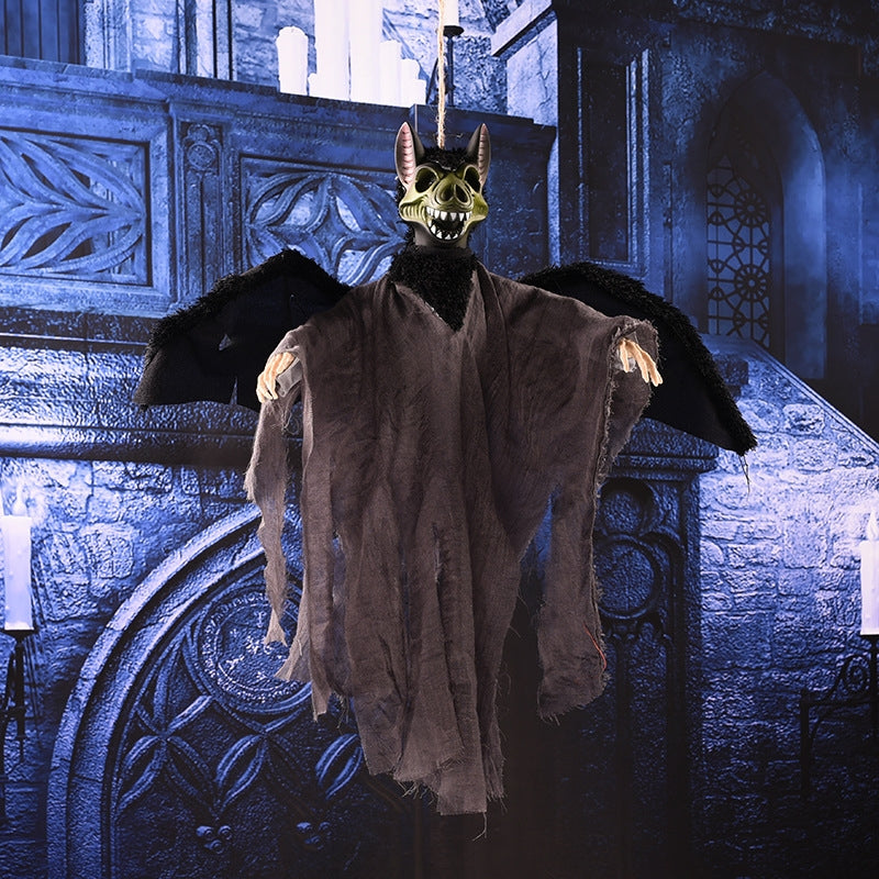 ELECTROPRIME Flying Hanging Ghost Scary Sound and Moving for Halloween Decorations (Grey)