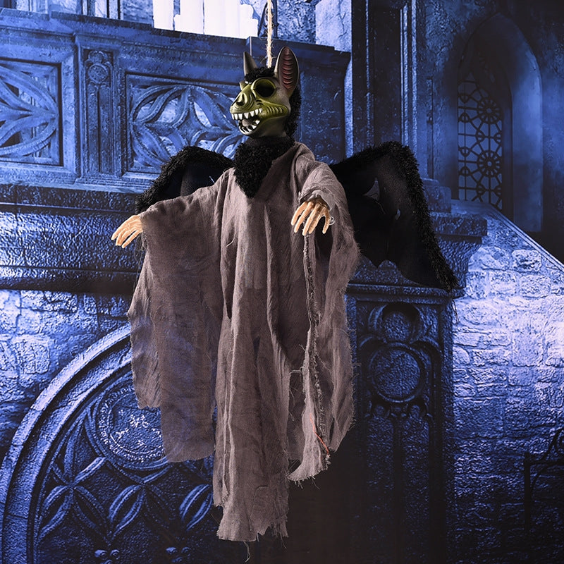 ELECTROPRIME Flying Hanging Ghost Scary Sound and Moving for Halloween Decorations (Grey)
