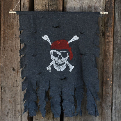ELECTROPRIME Halloween Decoration Jolly Roger Skull Banner Pirate Flag Party Supplies, Large Size: 76 x 90cm