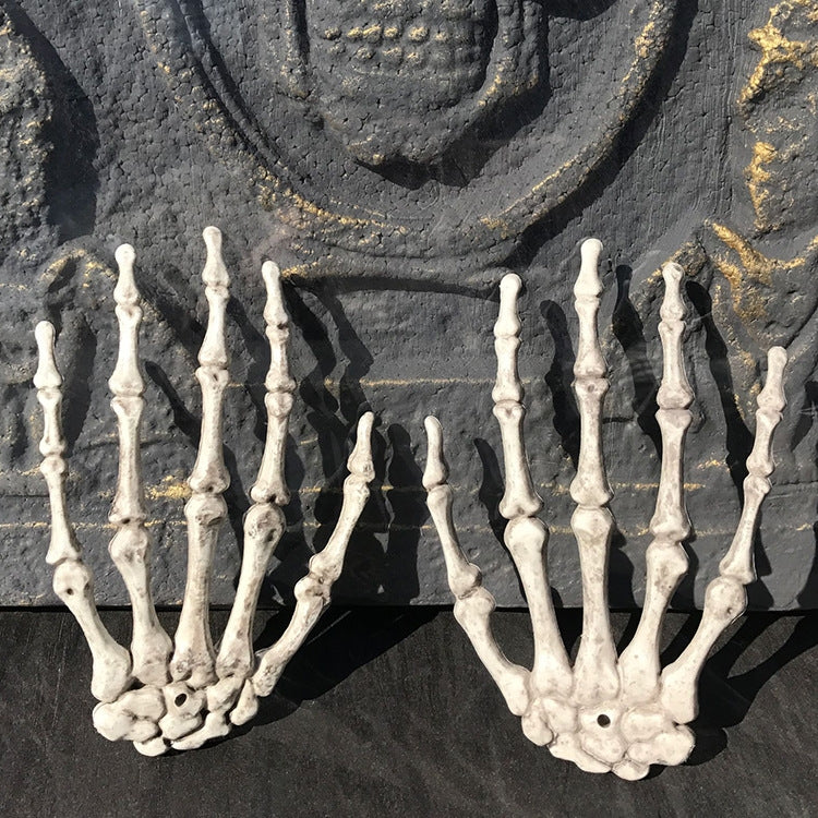 ELECTROPRIME One Pair Halloween Skeleton Hands Haunted House Decoration Props, Size: 15.5 x 10cm