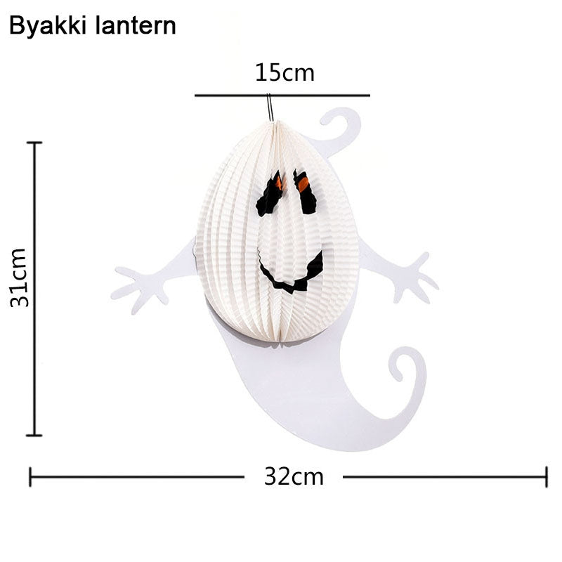 ELECTROPRIME 3 PCS / Set Creative Funny Halloween Ghost Bats Spider Pendant Paper Decoration and Props Horror