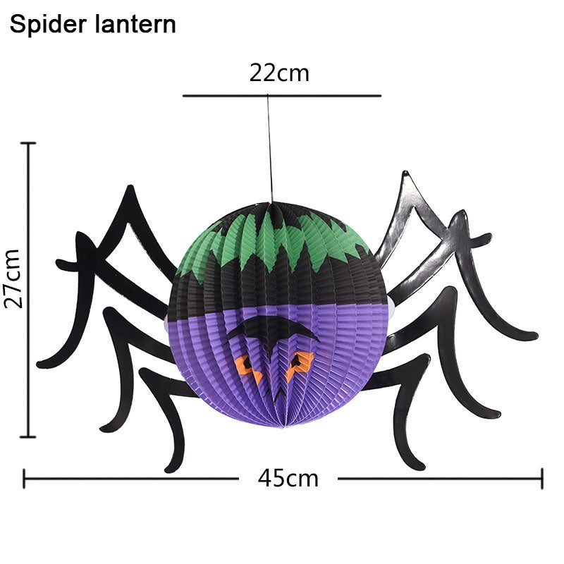 ELECTROPRIME 3 PCS / Set Creative Funny Halloween Ghost Bats Spider Pendant Paper Decoration and Props Horror