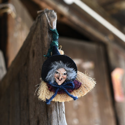 ELECTROPRIME Halloween Decoration Supplies Witches Broom Hanging Decor Hanging Ornaments Party Supplies, Random Color Delivery