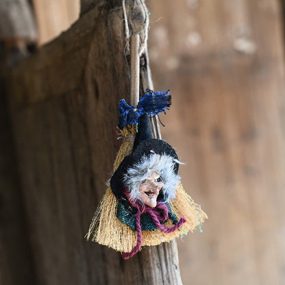 ELECTROPRIME Halloween Decoration Supplies Witches Broom Hanging Decor Hanging Ornaments Party Supplies, Random Color Delivery