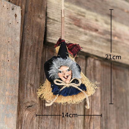 ELECTROPRIME Halloween Decoration Supplies Witches Broom Hanging Decor Hanging Ornaments Party Supplies, Random Color Delivery