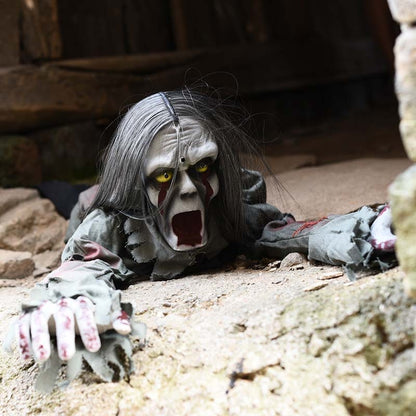 ELECTROPRIME Halloween Decorations Horror Crawling Ghosts Simulation Long Hair Bald head Ghosts