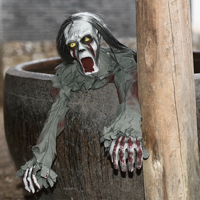 ELECTROPRIME Halloween Decorations Horror Crawling Ghosts Simulation Long Hair Bald head Ghosts