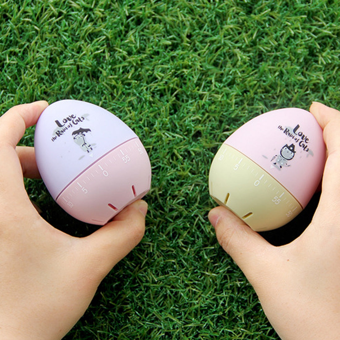 ELECTROPRIME Cute Cartoon Mechanical Egg Kitchen Timer Alarm Clock Students Learn Time Management Machines,Random Color Delivery