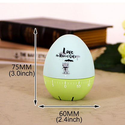 ELECTROPRIME Cute Cartoon Mechanical Egg Kitchen Timer Alarm Clock Students Learn Time Management Machines,Random Color Delivery