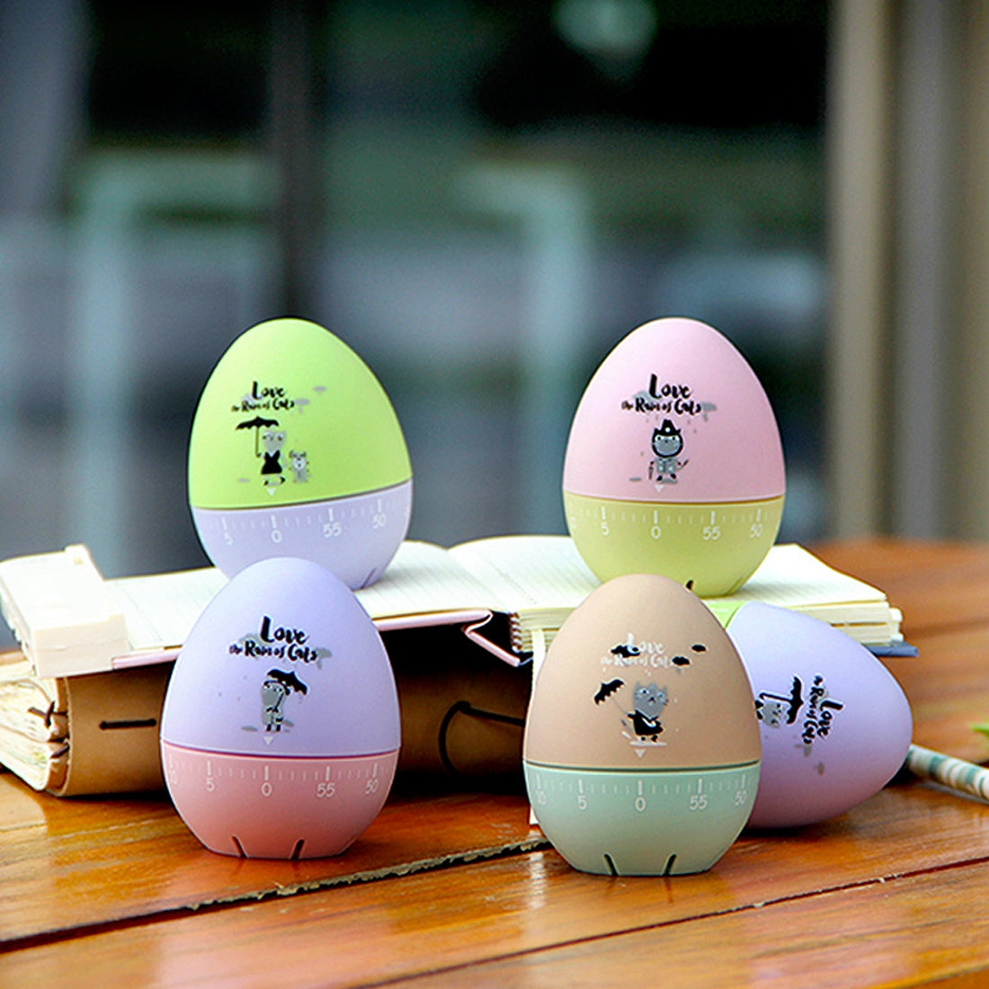 ELECTROPRIME Cute Cartoon Mechanical Egg Kitchen Timer Alarm Clock Students Learn Time Management Machines,Random Color Delivery
