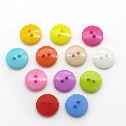 ELECTROPRIME 1000 PCS Assorted Mixed Color 2 Holes Buttons for Sewing DIY Crafts Children Manual Button Painting, Random Color, Diameter: 6mm