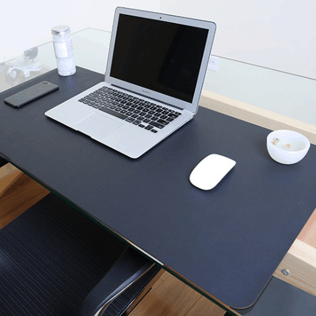 ELECTROPRIME Multifunction Business Double Sided PU Leather Mouse Pad Keyboard Pad Table Mat Computer Desk Mat, Size: 120 x 60cm(Black Red)