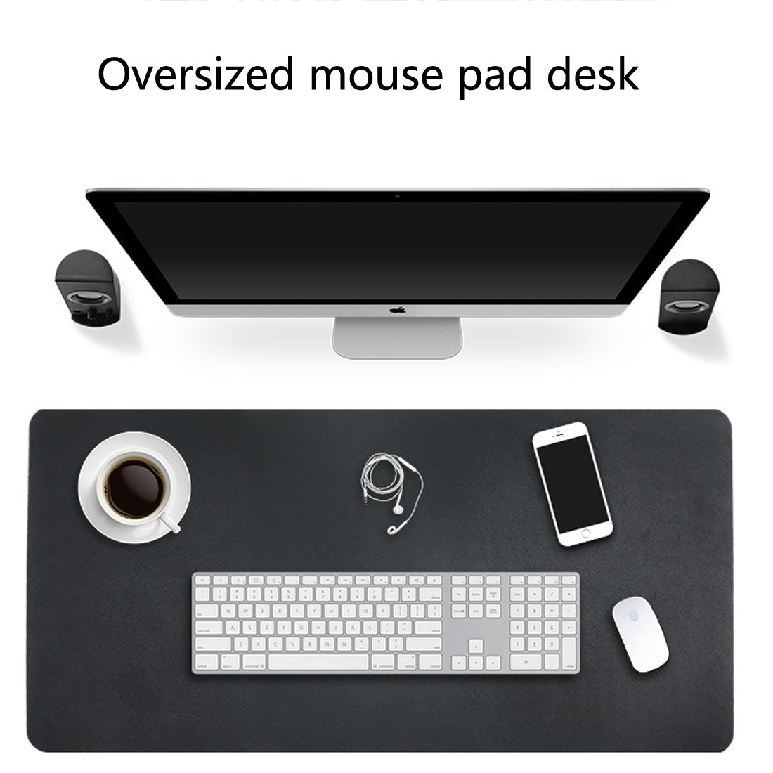ELECTROPRIME Multifunction Business Double Sided PU Leather Mouse Pad Keyboard Pad Table Mat Computer Desk Mat, Size: 120 x 60cm(Green + Silver)
