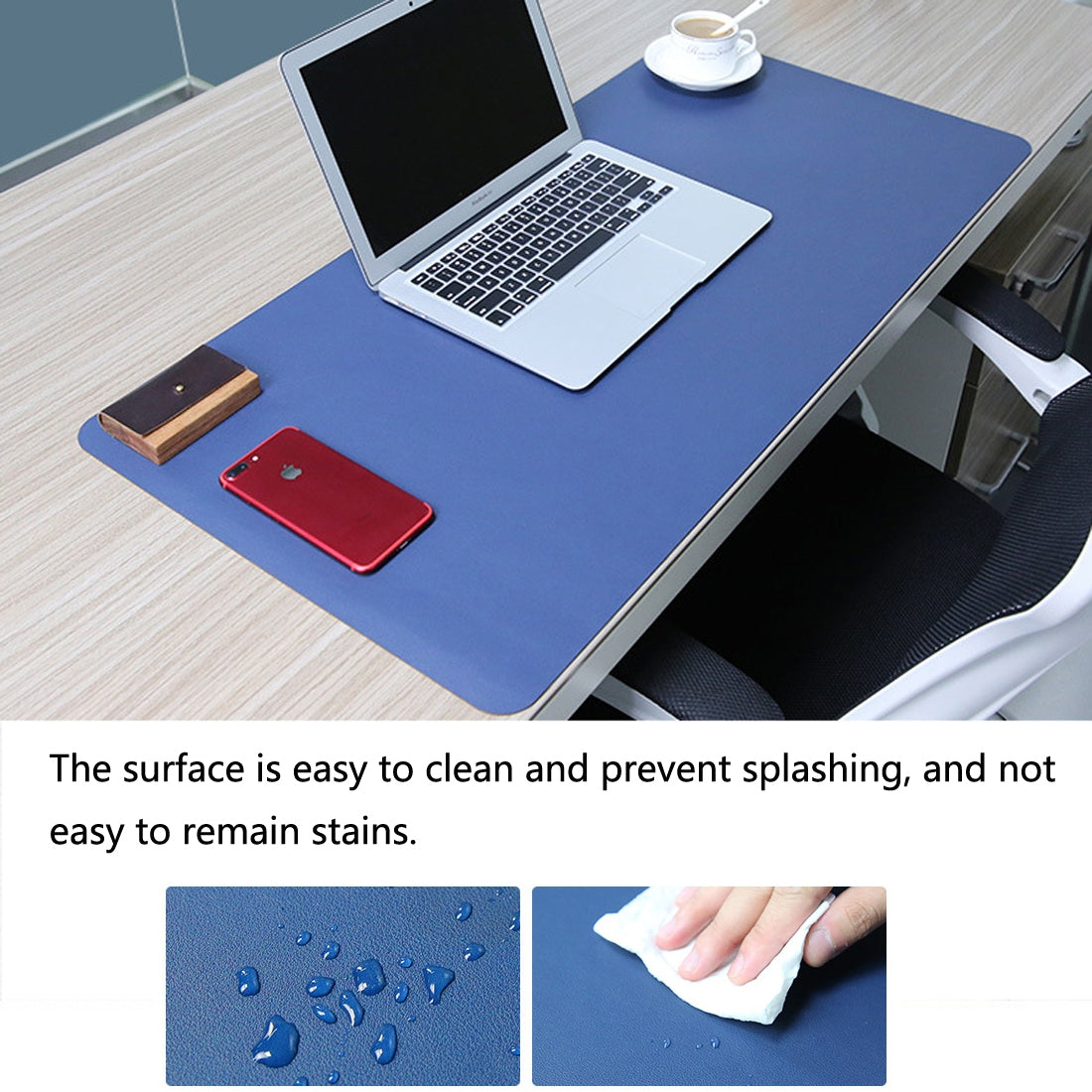 ELECTROPRIME Multifunction Business Double Sided PU Leather Mouse Pad Keyboard Pad Table Mat Computer Desk Mat, Size: 120 x 60cm(Green + Silver)