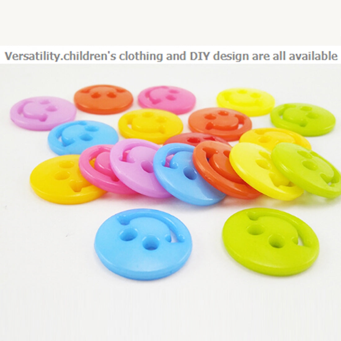 ELECTROPRIME 400 PCS Smile Face Resin Children Sweater Buttons Sewing Buttons in Bulk , Random Color, Diameter: 12.5mm