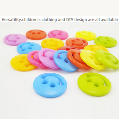 ELECTROPRIME 400 PCS Smile Face Resin Children Sweater Buttons Sewing Buttons in Bulk , Random Color, Diameter: 12.5mm
