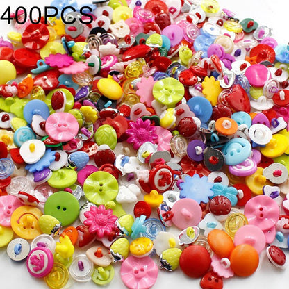 ELECTROPRIME 400 PCS Assorted Mixed Color Buttons for Sewing DIY Crafts Children Manual Button Painting, Random Color Style