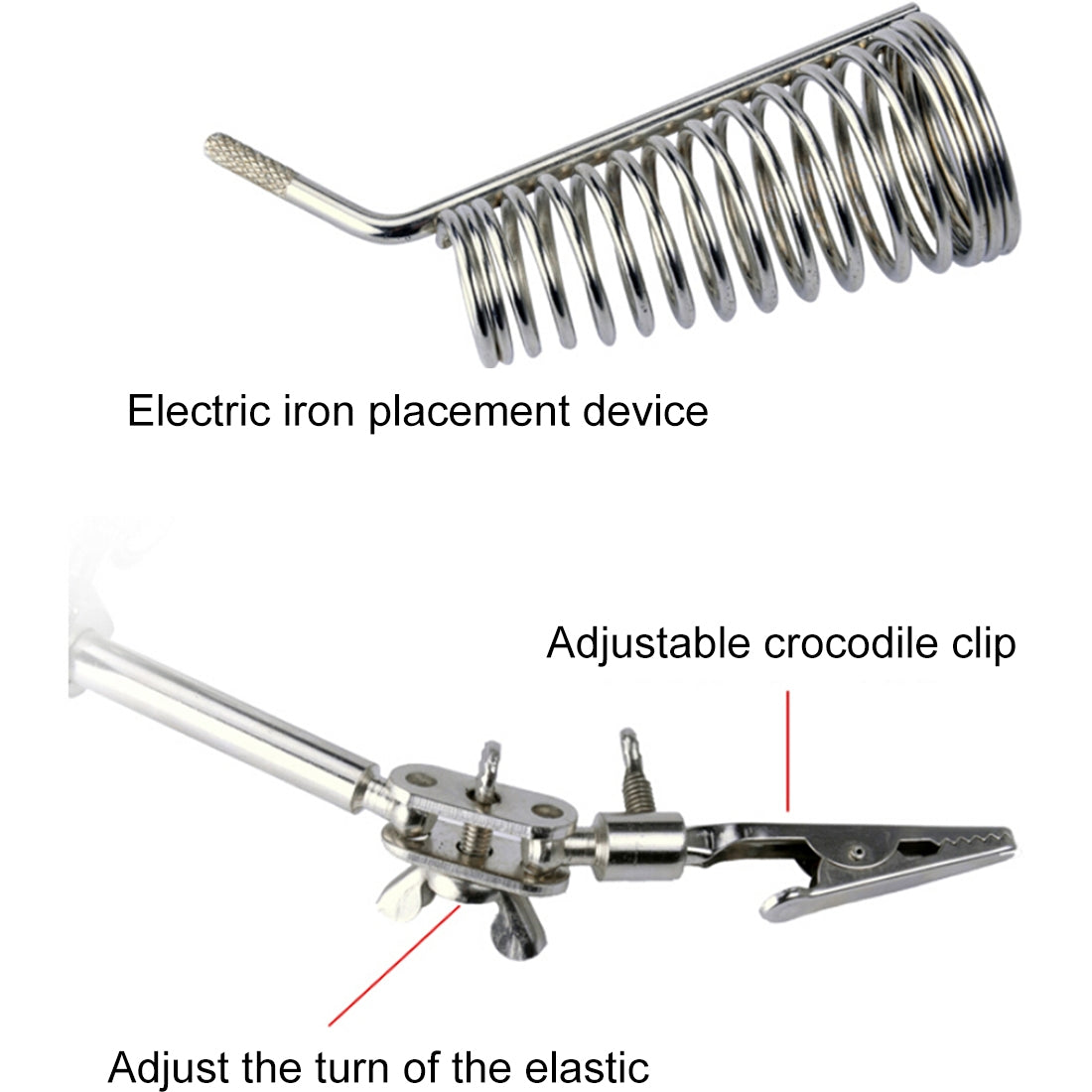 ELECTROPRIME 90mm Diameter 5X Multifunction Spring Iron Stand with Magnifying Glass